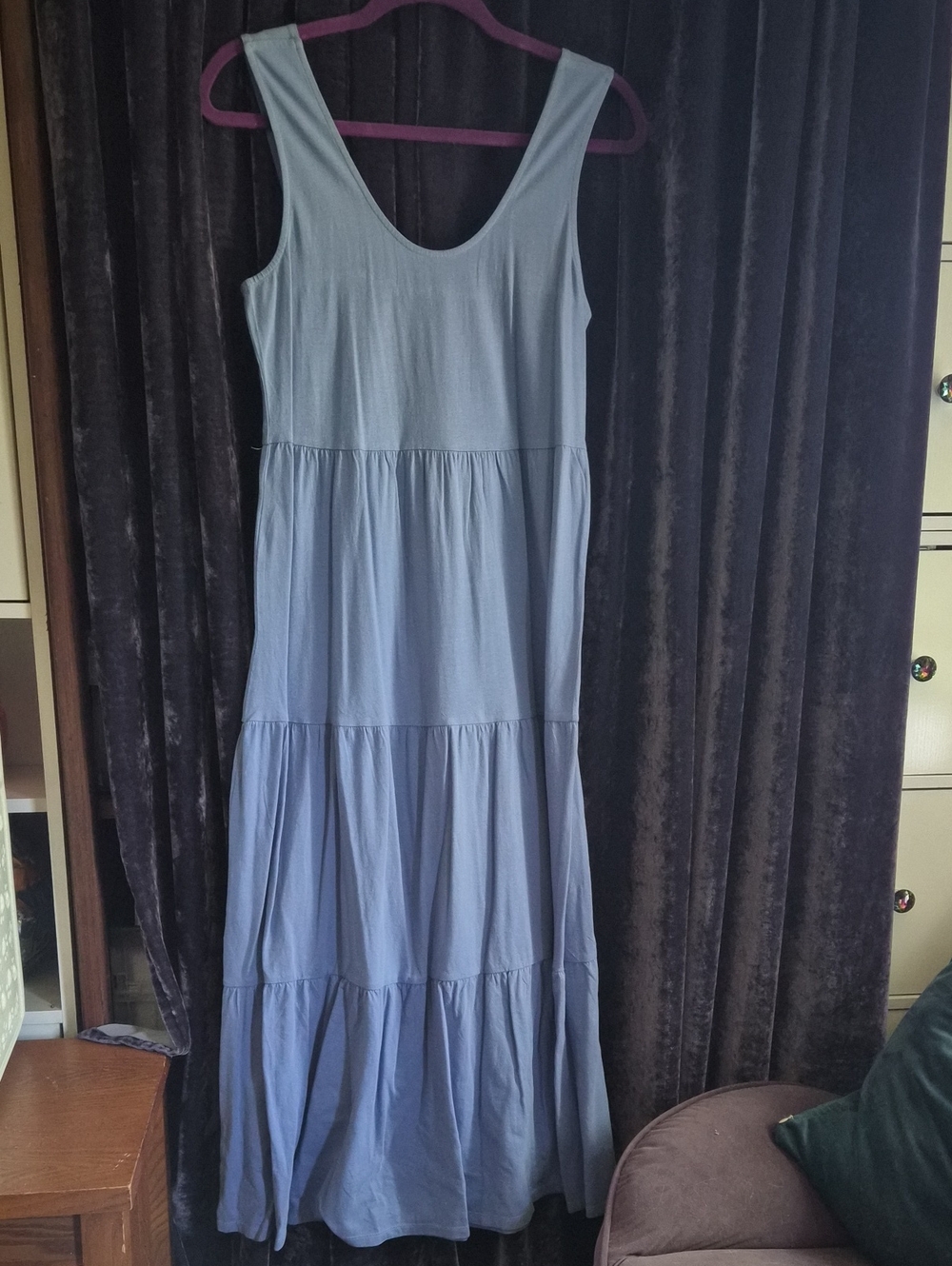 NWT J. Crew Periwinkle Tiered Scoop-Neck Maxi Dress Sz XS